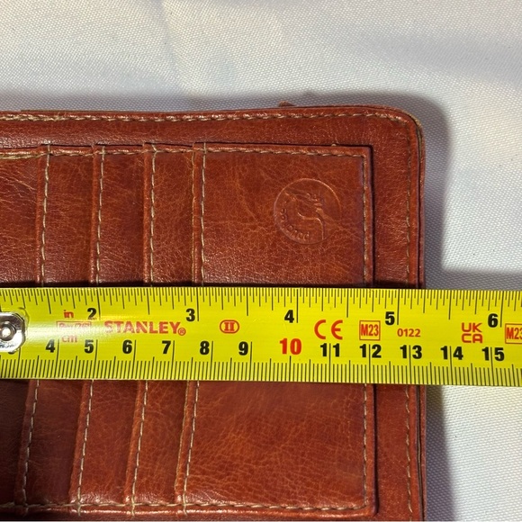 2/$30 Pouchee Brown Faux Leather Wallet Mini Organizer Bag with Key Ring - Picture 6 of 10